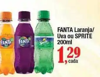 Supermercados Unidos Fanta Laranja Uva Ou Sprite 200ml oferta