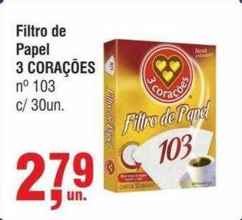 Higa Atacado Filtro de papel 3 corações oferta