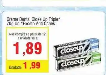 Spani Atacadista Creme dental close up triple exceto anti cares oferta