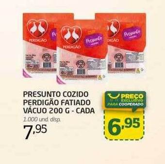 Cooper Presunto cozido perdigão fatiado vácuo - cada oferta