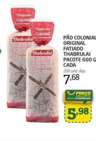 Cooper Pão colonial original fatiado thabrulai pacote cada oferta