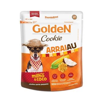 Petz Biscoito golden cookie arraiau para cães adultos de porte pequeno sabor milho e coco 350g oferta