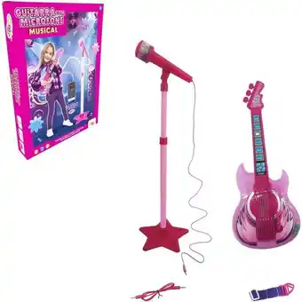 Guitarra c/ microfone musical infantil rosa - wellkids