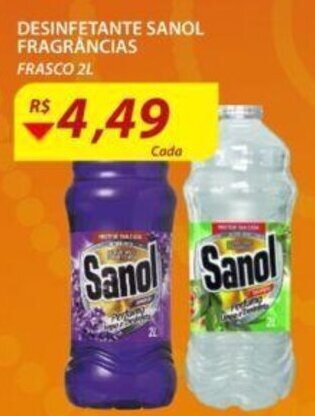 Assaí Atacadista Desinfetante Sanol Fragrancias 2L oferta
