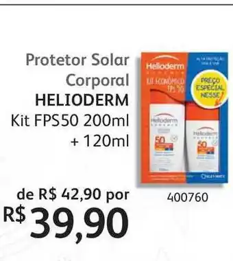 PoupaFarma Protetor Solar Corporal Helioderm Kit Fps50 120ml oferta