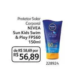 Protetor Solar Corporal Nivea Sun Kids Swin & Play Pfs60 150ml