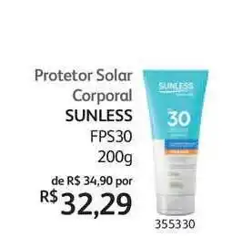PoupaFarma Protetor Solar Corporal Sunless Fps30 200g oferta