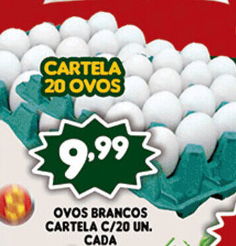 Supermercados Cristal Ovos brancos Cartela c/20 un. cada oferta