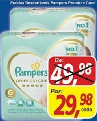 Supermercados Guanabara Fraldas Descartaveis Pampers Premium Care oferta