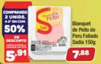 Costazul Supermercados Blanquet de Peito de Peru Fatiado Sadia 150g oferta