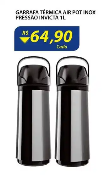 Assaí Atacadista Garrafa Termica Air Pot Inox Pressao Invicta 1L oferta