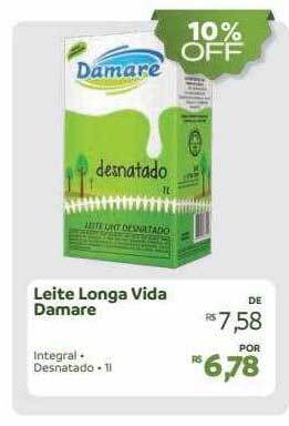 Hiperideal Supermercados Leite longa vida damare oferta