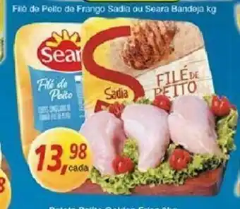 Supermercados Guanabara File de Peito de Frango Sadia ou Seara Bandeja 1kg oferta