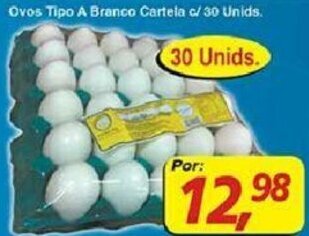 Supermercados Guanabara Ovos Tipo A Branco Cartela c/ 30 unids. oferta