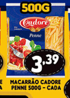 Supermercados Cristal Macarrao Cadore Penne 500g cada oferta