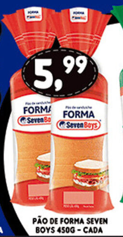 Supermercados Cristal Pao de Forma Seven Boys 450g cada oferta