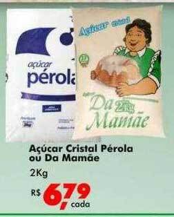 Açúcar cristal pérola ou da mamãe