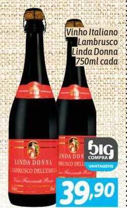 Supermercados Big Compra Vinho italiano lambrusco linda donna cada oferta