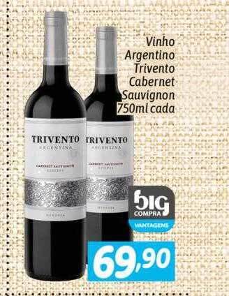 Supermercados Big Compra Vinho argentino trivento cabernet sauvignon cada oferta