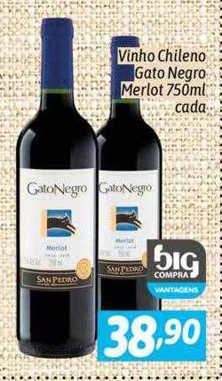 Vinho chileno gato negro merlot cada