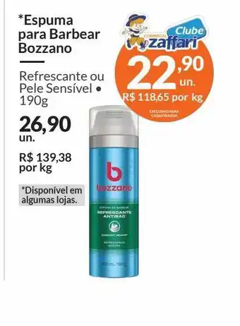 Zaffari Espuma para barbear bozzano oferta