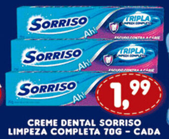 Creme Dental Sorriso Limpeza Completa 70g cada