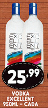 Vodka Excellent 950ml cada