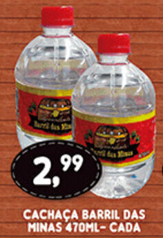 Cachaca Barril Das Minas 470ml cada