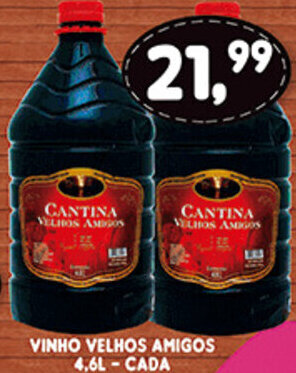Supermercados Cristal Vinho Velhos Amigos 4.6L - cada oferta