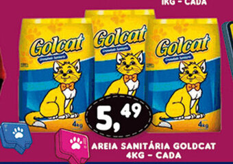 Supermercados Cristal Areia Sanitaria Goldcat 4kg cada oferta