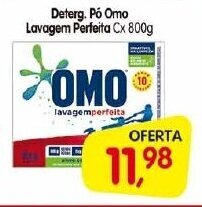 Cercadão Deterg. po Omo Lavagem Perfeita cx 800g oferta