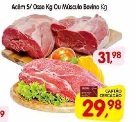 Cercadão Acem s/ Osso 1kg ou Musculo Bovino 1kg oferta