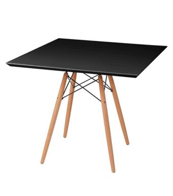 Freitas Varejo Mesa de jantar quadrada eiffel preta útil bazar 80cm rf1841pr oferta