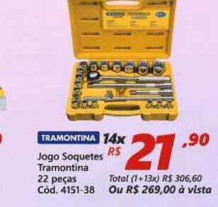Lojas Becker Jogo Soquetes Tramontina oferta