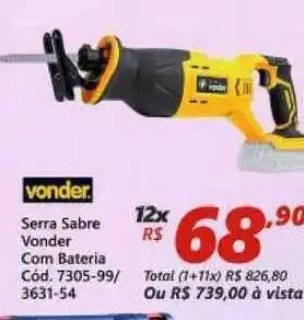 Lojas Becker Serra Sabre Vonder Com Bateria oferta