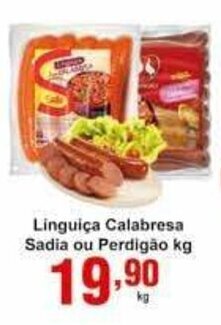 Rossi Supermercado Linguica Calabresa Sadia ou Perdigao 1kg oferta