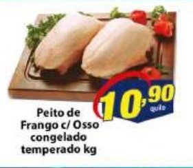 Vencedor Atacadista Peito de Frango c/ Osso Congelado temperado 1kg oferta