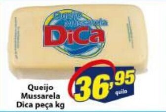 Vencedor Atacadista Queijo mussarela Dica peca 1kg oferta