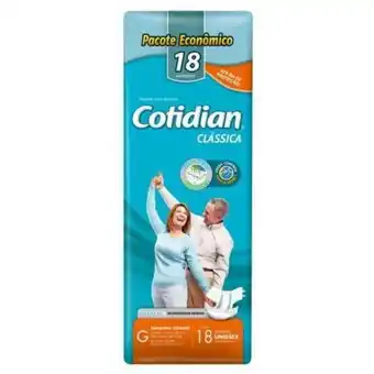 Fralda descartável adulto classica tamanho g 18 unidades cotidian