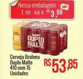 Mart Minas Cerveja brahma duplo malte com 15 unidades oferta