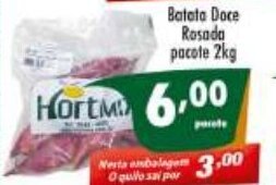 Vencedor Atacadista Batata doce Rosada Pacote 2kg oferta