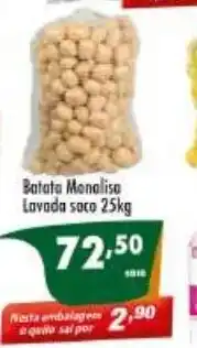 Vencedor Atacadista Batata monalisa Lavada Saco 25kg oferta