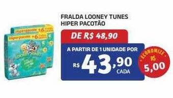 Bahamas Mix Fralda looney tunes hiper pacotão oferta