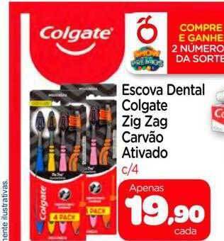 Nordestão Escova dental colgate zig zag carvão ativado oferta