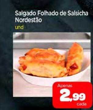 Nordestão Salgado folhado de salsicha nordestão oferta