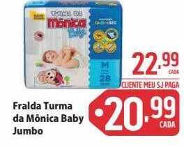 Sj Supermercados Fralda turma da mônica baby jumbo oferta