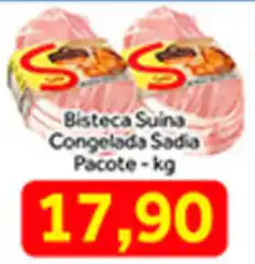 Shibata Supermercados Bisteca Suina Congelada Sadia Pacote 1kg oferta