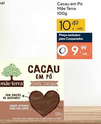 Coop Cacau em pó mãe terra oferta