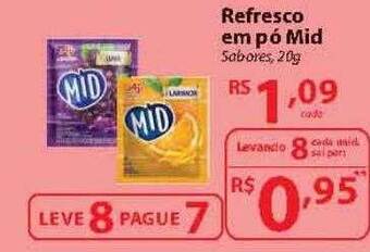 Nacional Refresco em pó mid leve 8 pague 7 oferta