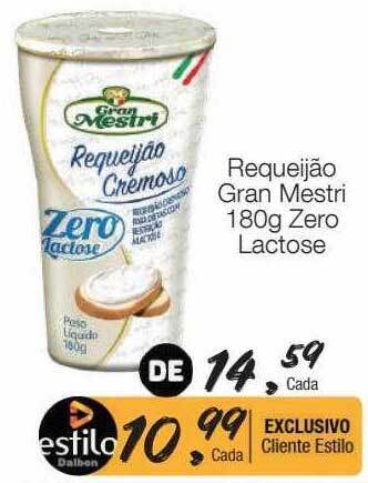 Supermercado Dalben Requeijão gran mestri zero lactose oferta